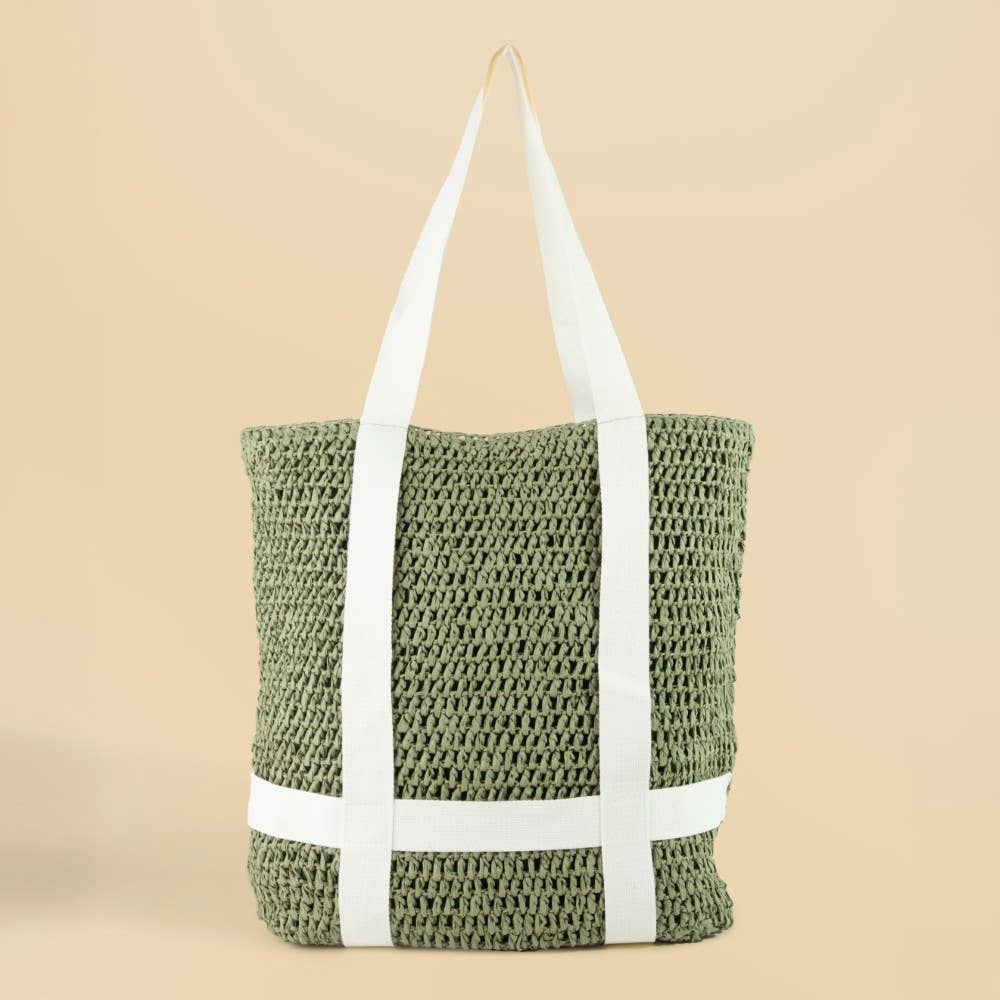 The Sunwash Carryall- Straw Braided Hat Carrier Tote Bag