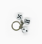 Triple Dice Key Chain - White