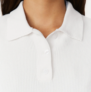 Sleeveless Polo Sweater - White