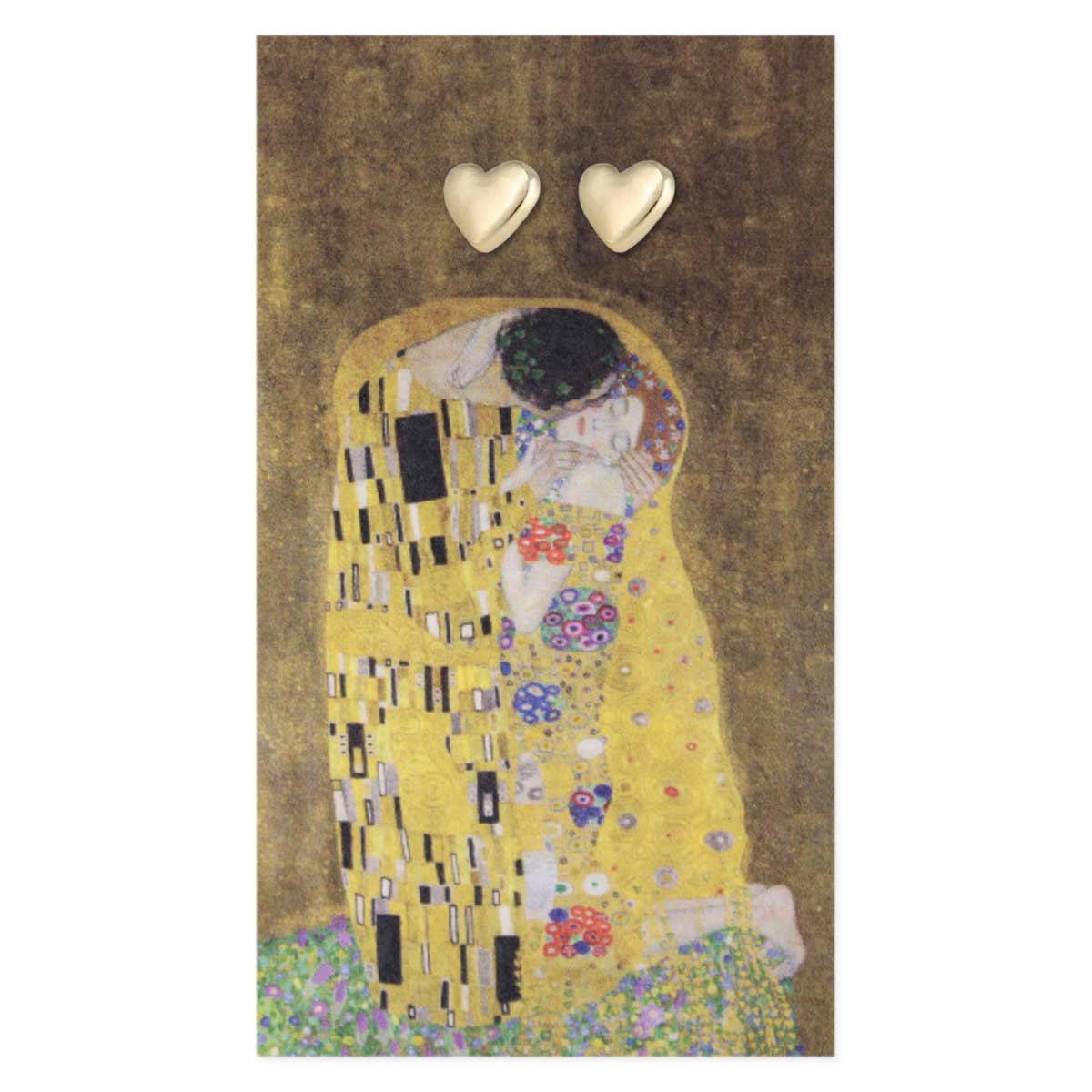 The Kiss-Fine Art Gold Heart Earrings
