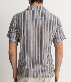 Yesterday S/S Linen Shirt - Natural/Blue