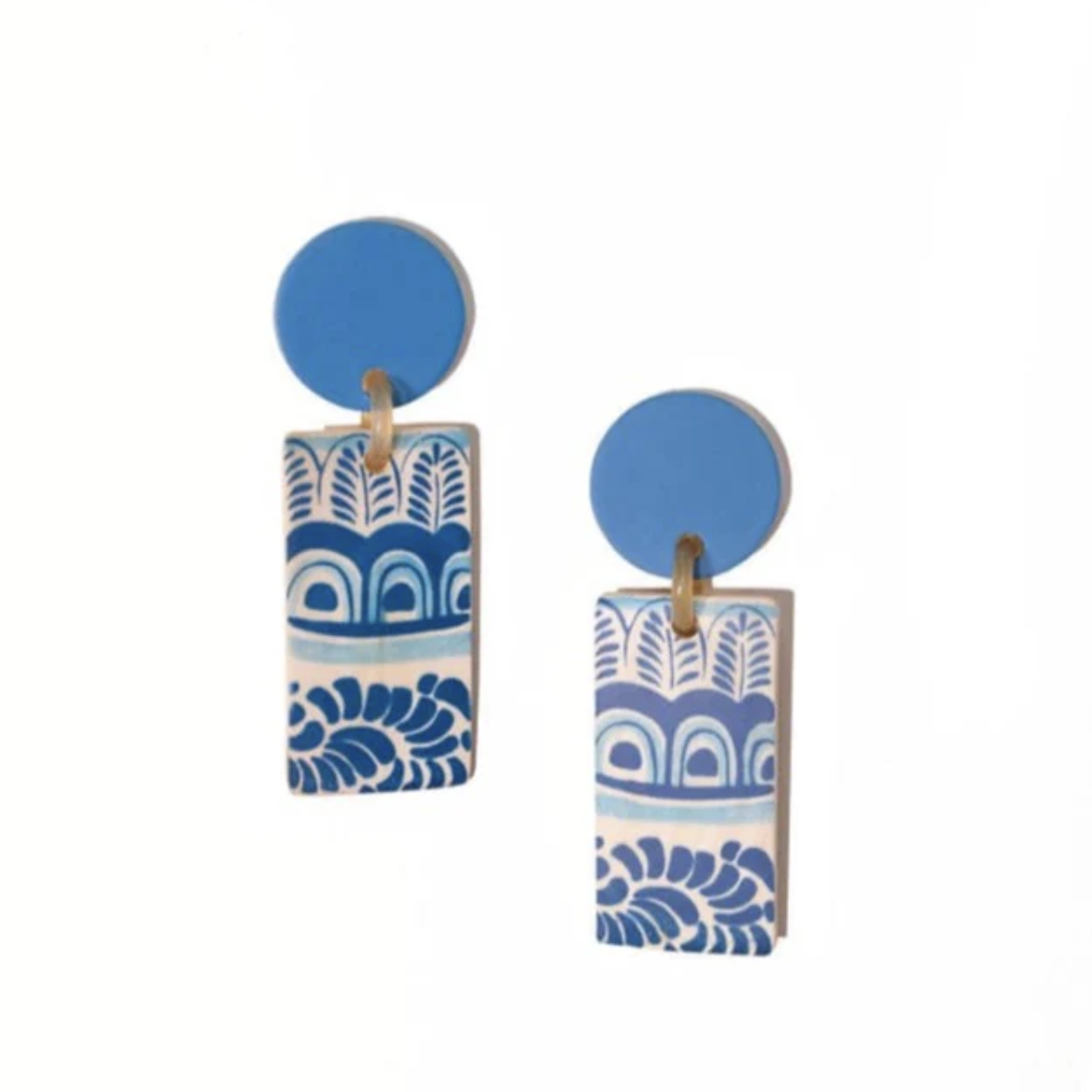 Pool Valencia Earrings - Blue/White