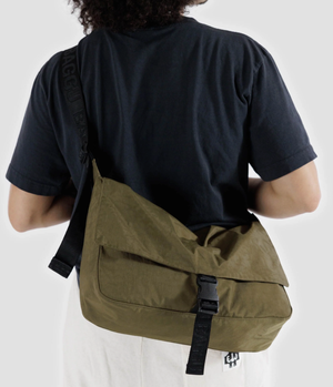 Nylon Messenger Bag - Seaweed