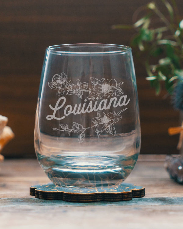 Louisiana Wine Glass