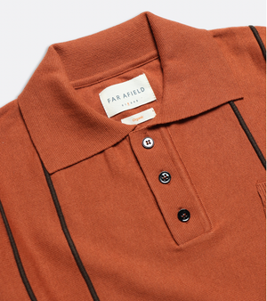 Alfaro Knitted Polo - Burnt Orange