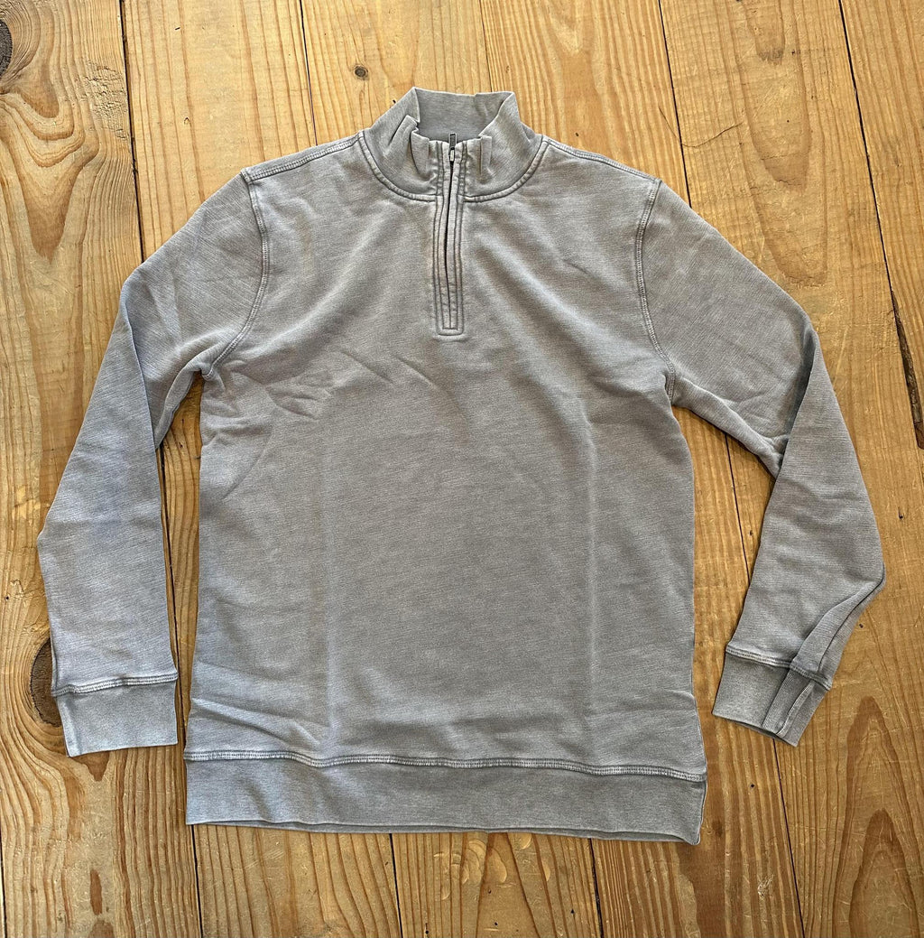 1/4 Zip Mock Neck - Restful Gray