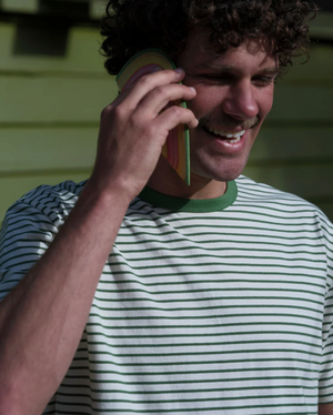 Striped Heavy Tee - Green/Natural