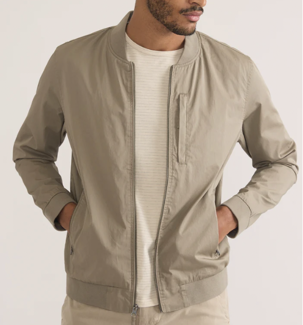 Rossland Wax Canvas Bomber - Vetiver