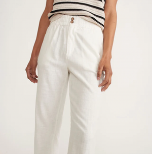 Elle Relaxed Crop Pant - White