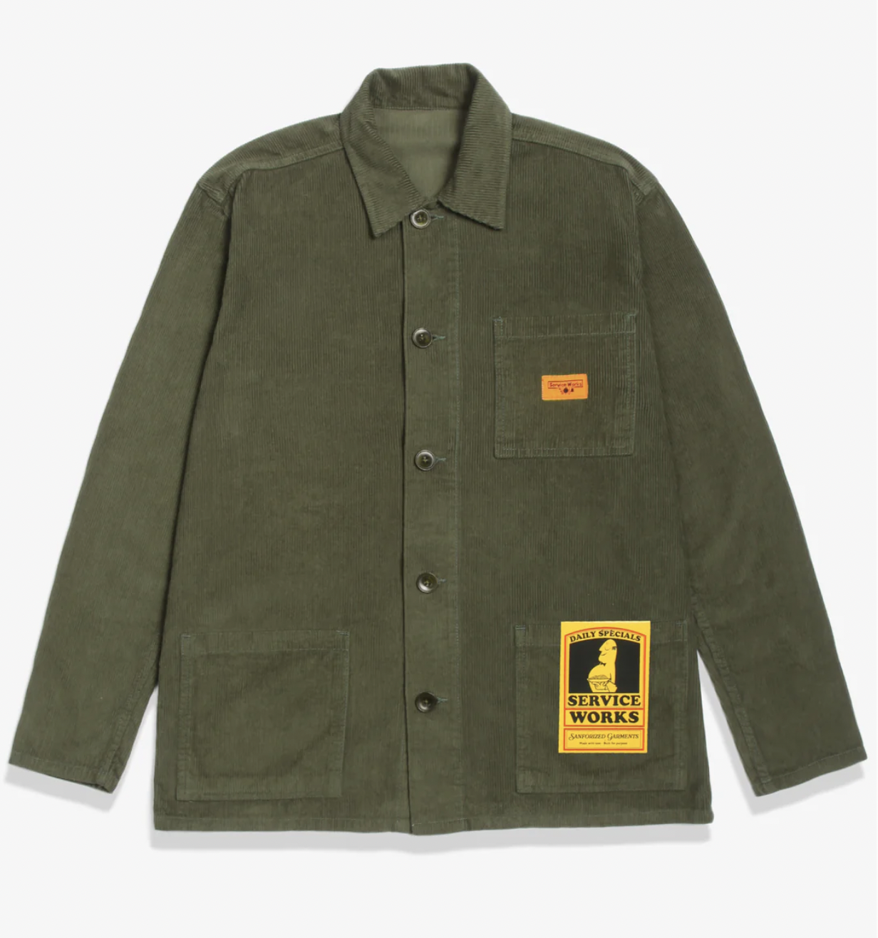 Corduroy Coverall Jacket - Olive