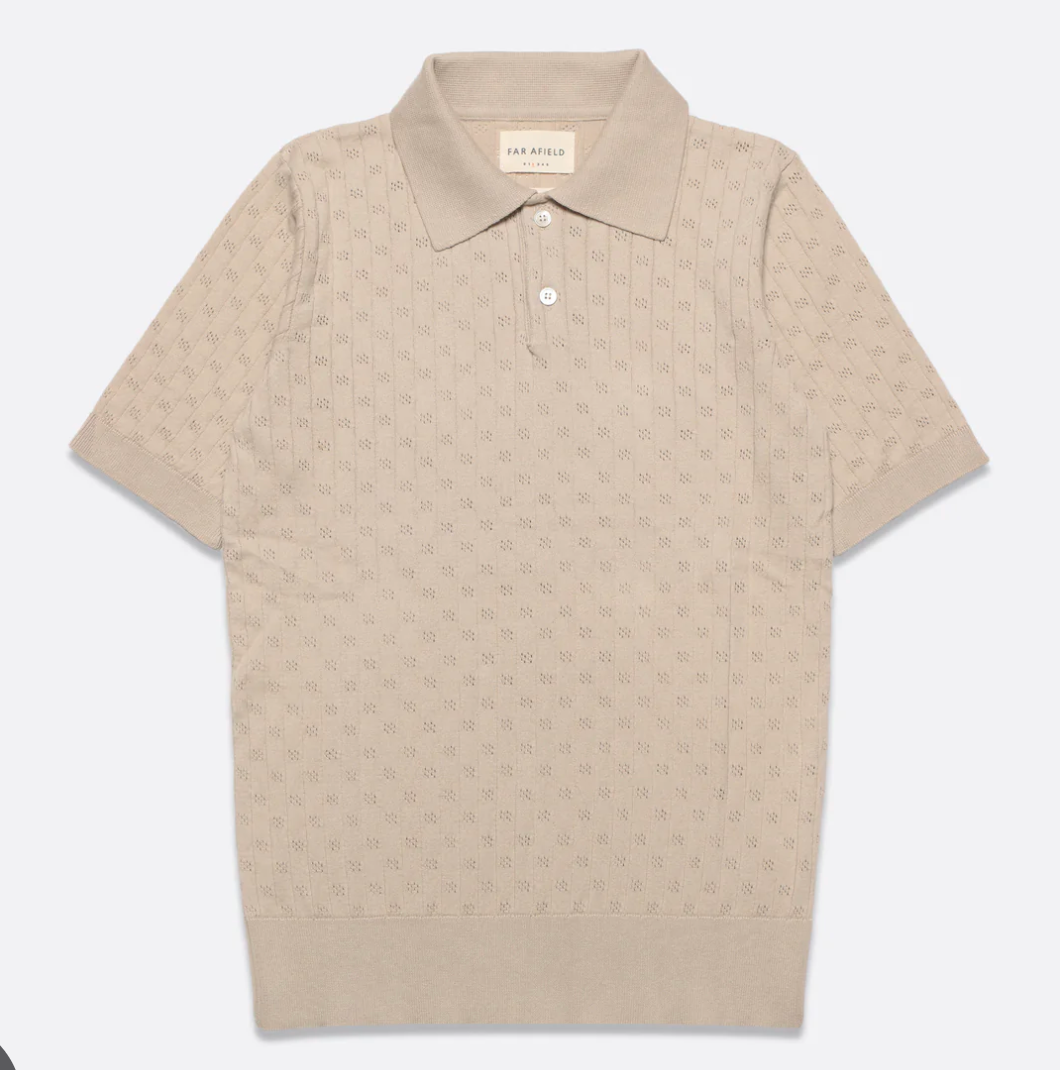 Jacobs Polo - Sand Perforated Lace