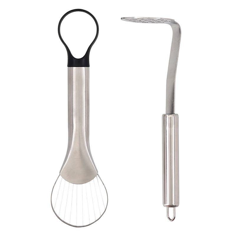 Two kitchen utensils on a white background