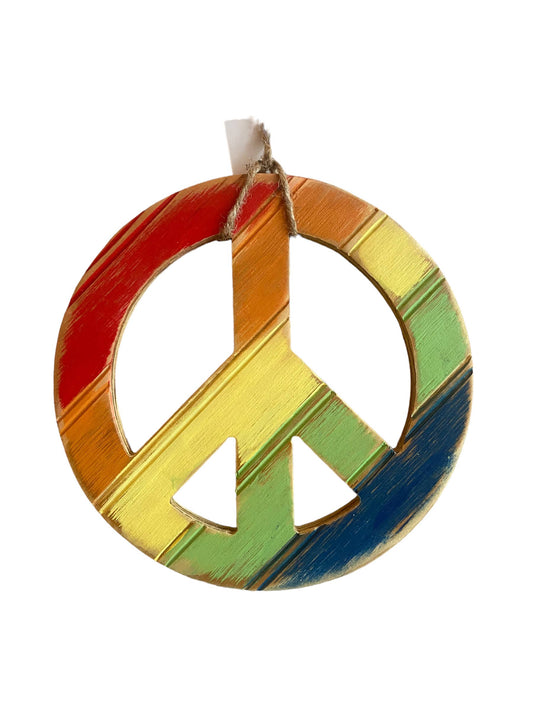 Peace Sign Wooden Ornament