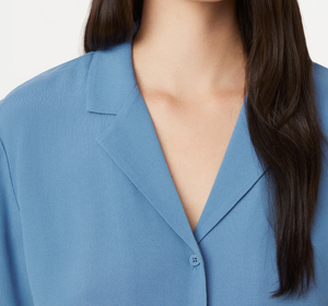 Camp Collar Blouse - Coronet Blue