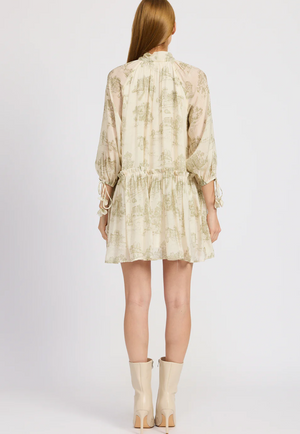 Leighton Mini Dress - Cream/Olive