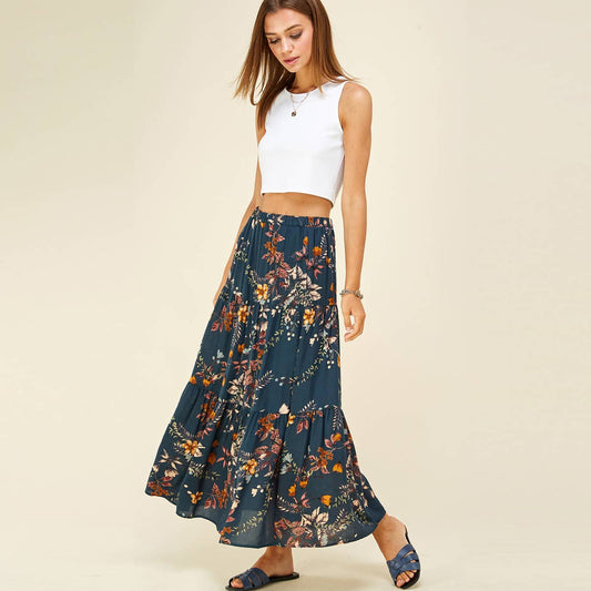 "You're So Pretty"-Three Layered Floral Skirt