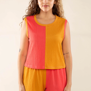 Maeve Top - Coral/Sundial