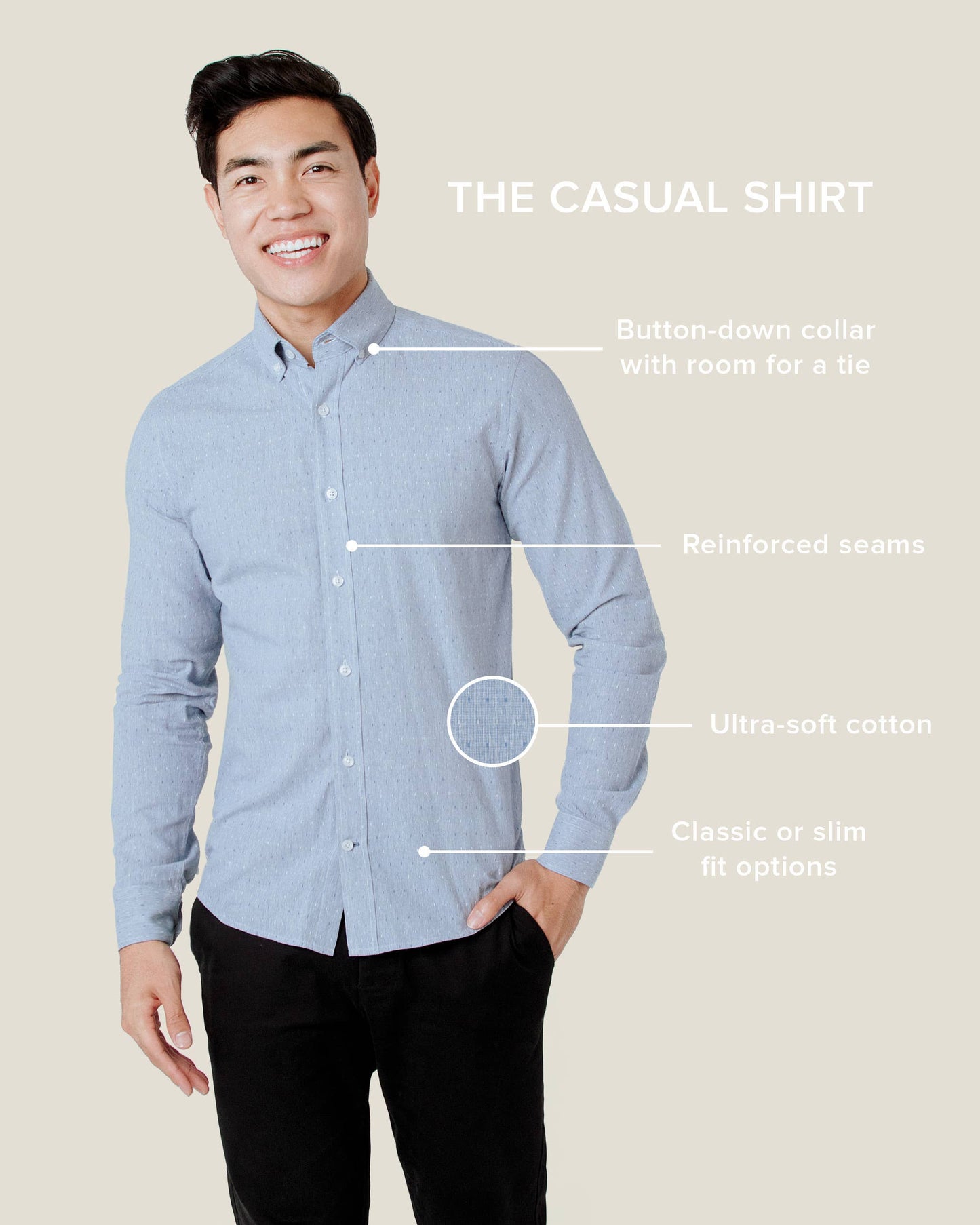 Mason Casual Untuckable Casual Fit Dress Shirt