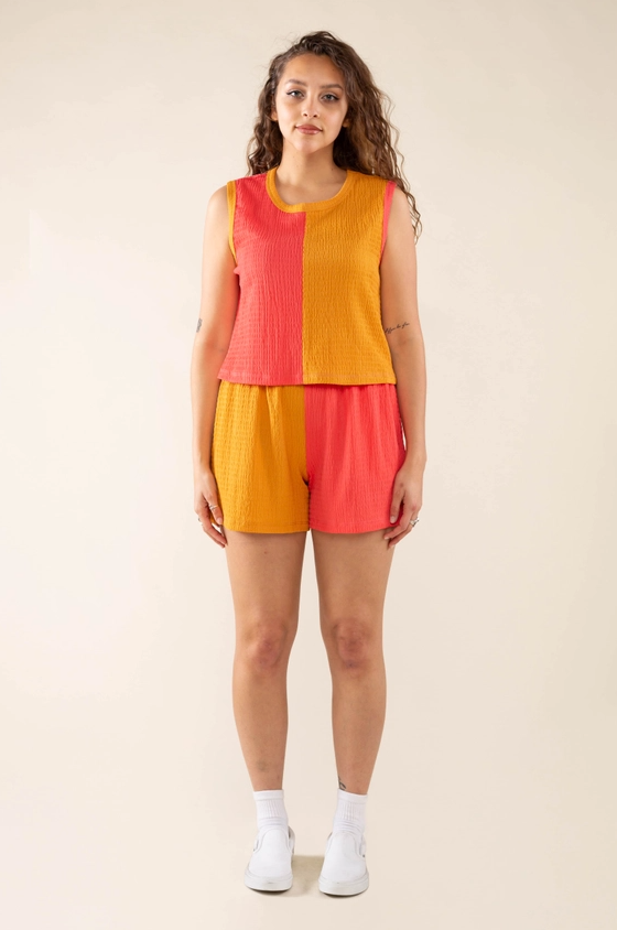Maeve Top - Coral/Sundial