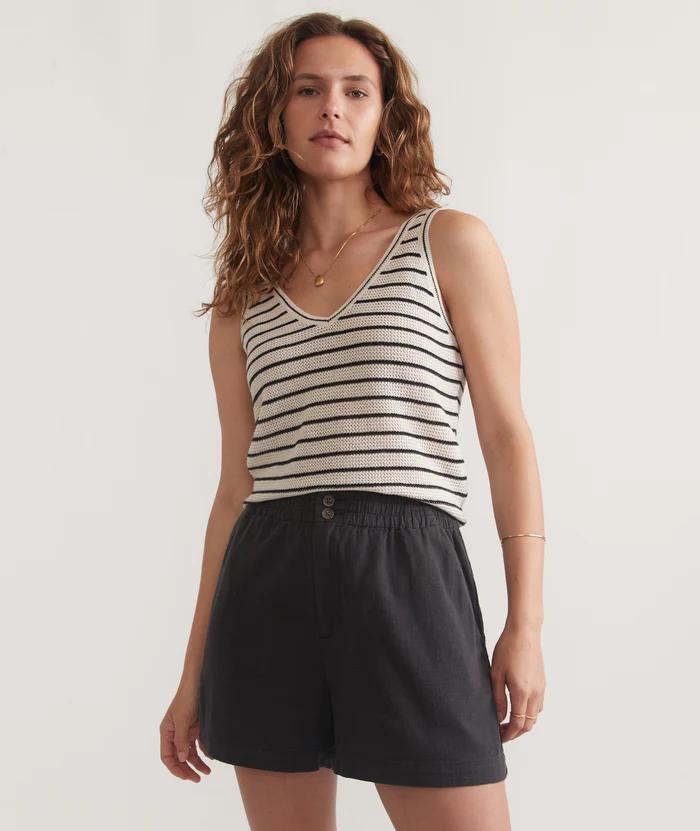 Elle Stretch Selvage Short - Faded Black