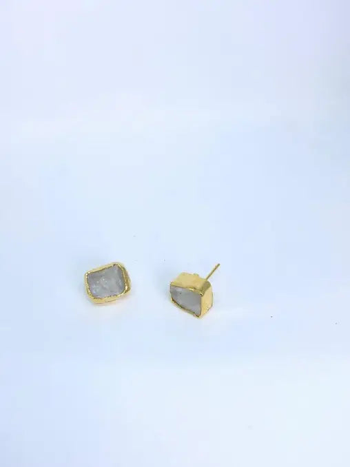 Single Raw Stone Studs