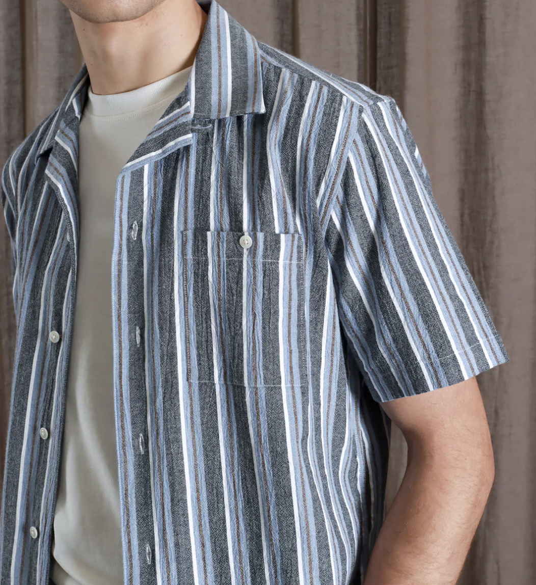 Selleck Shirt - Allure Blue Ramsgate Stripe