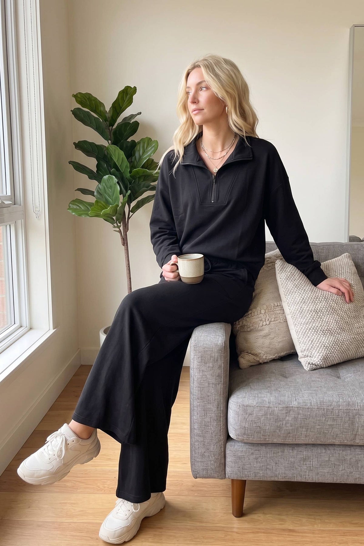 Pullover & Wide Leg Pants Set