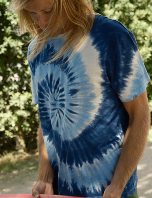 Hemp Tee - Indigo Tie Dye