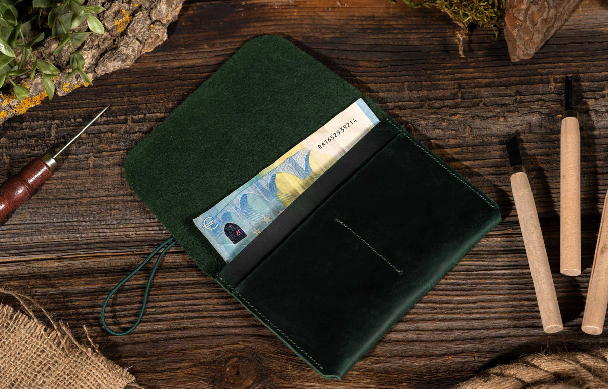 Leather Passport Holder With Strap