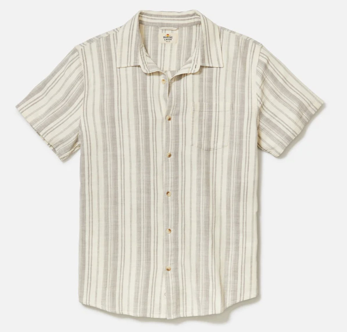 Stretch Selvage Shirt - Cream/Olive