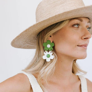 Stacked Verde Flower Earring