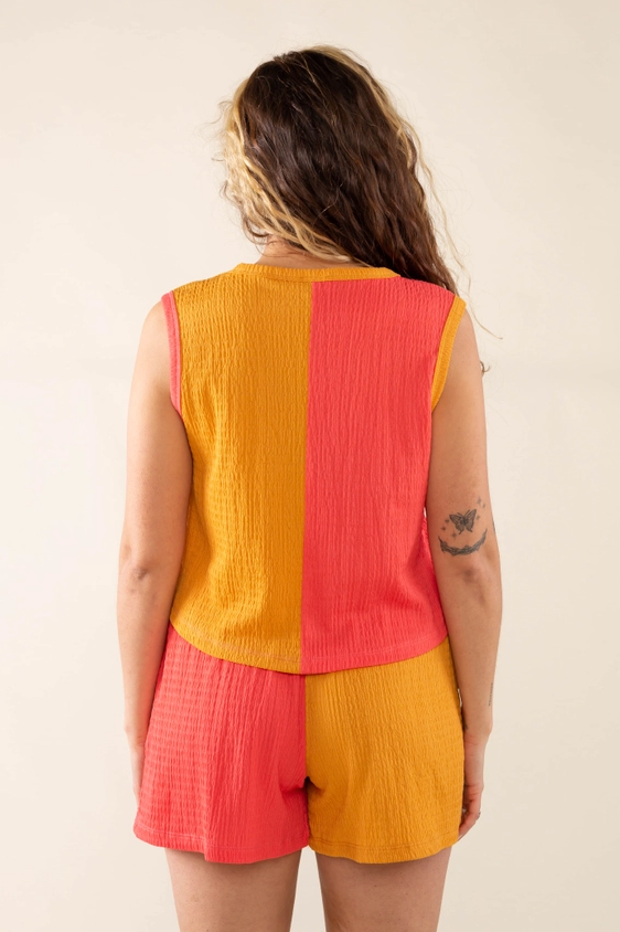 Maeve Top - Coral/Sundial