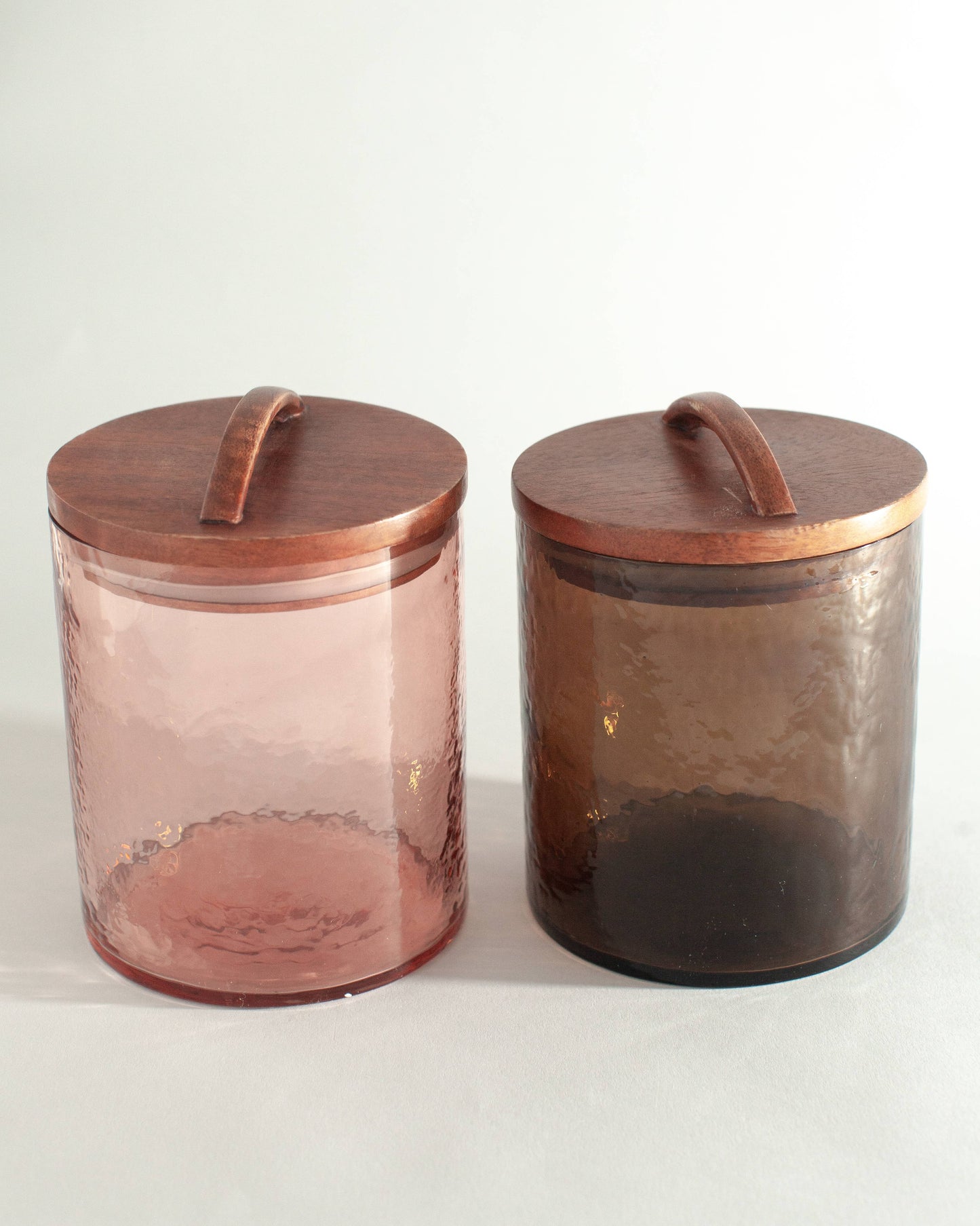 Elevate Your Space Handblown Hammered Glass Canisters