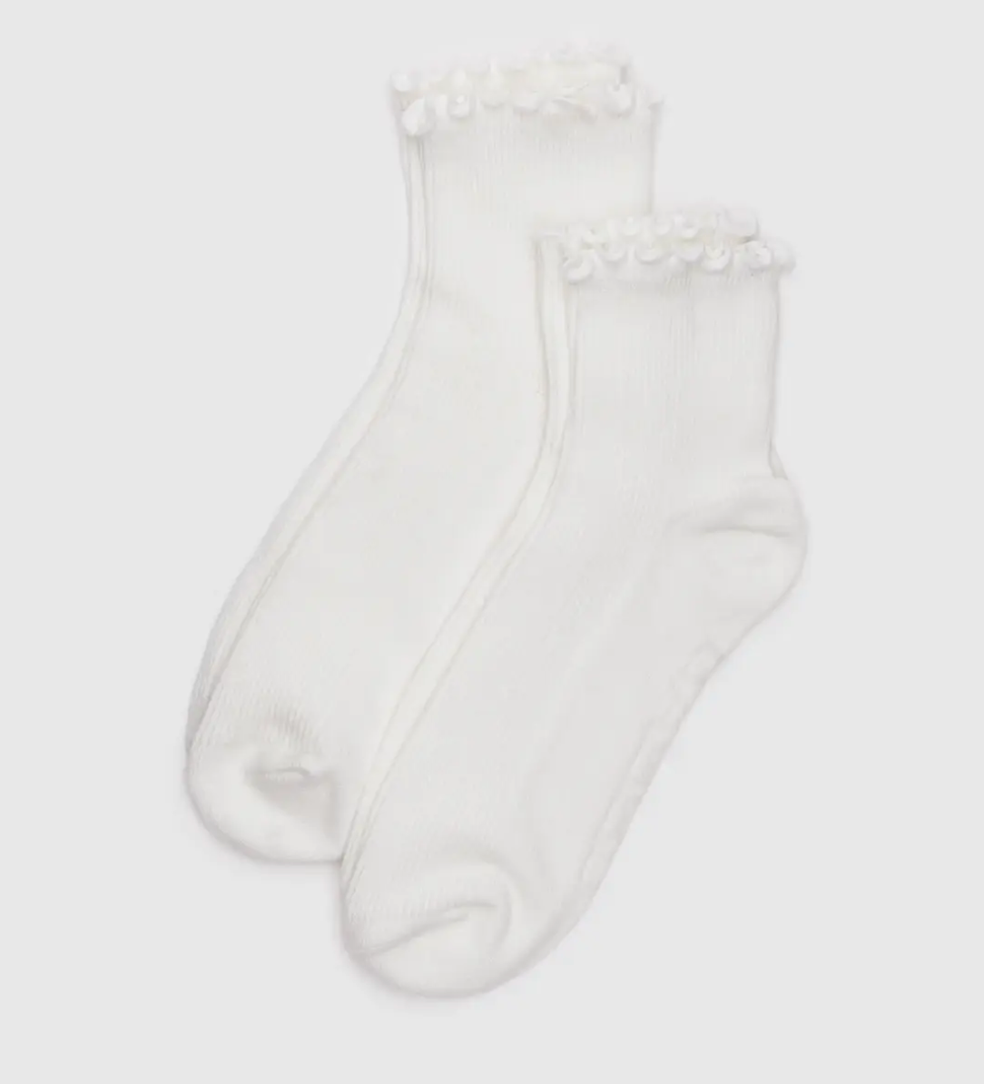 Lettuce Edge Socks - White