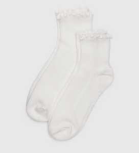Lettuce Edge Socks - White