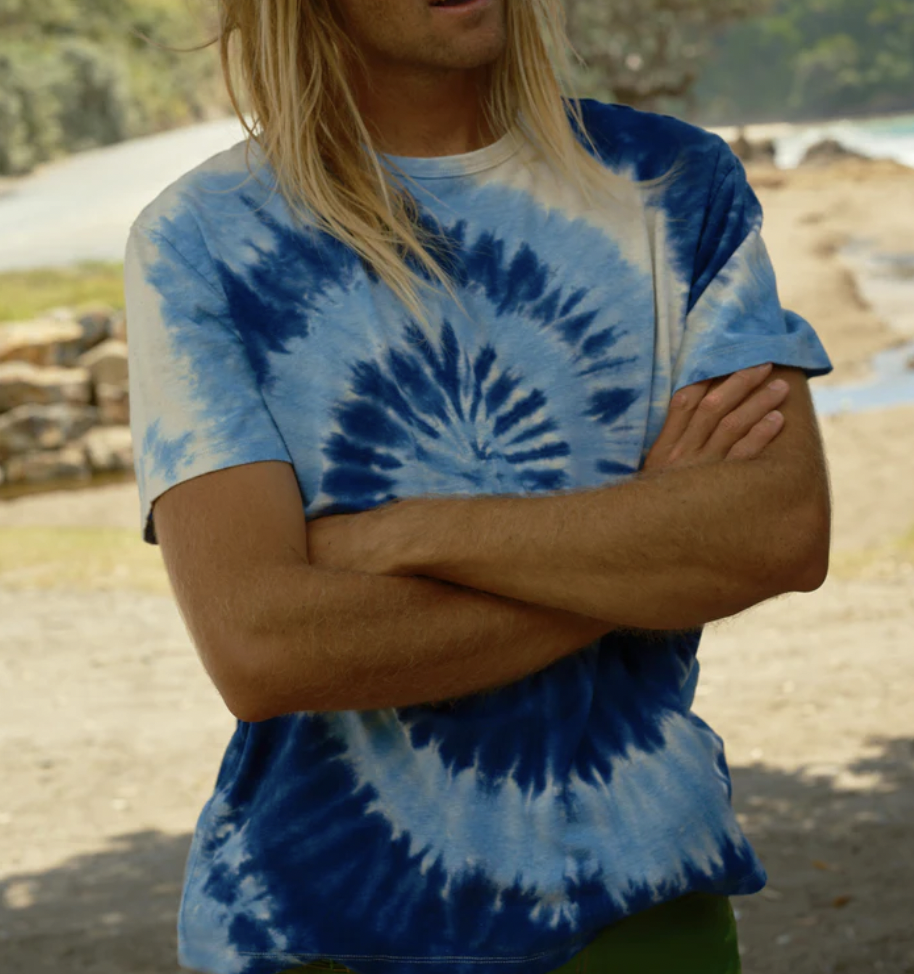 Hemp Tee - Indigo Tie Dye