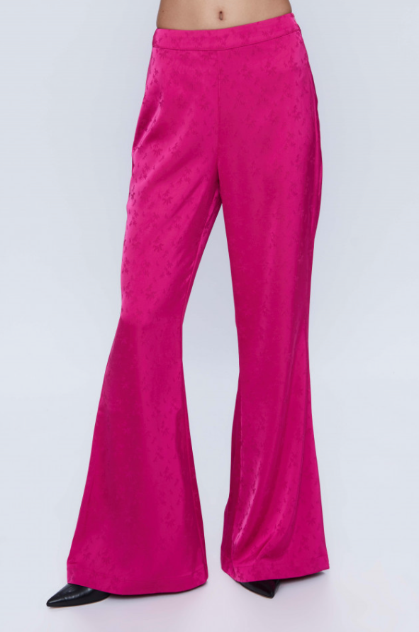 Fluid Jacquard Suit Pants - Fuchsia