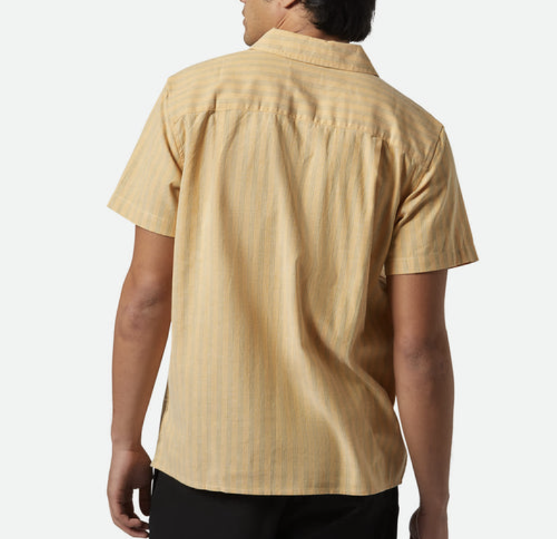 Cru Oxford Stripe Shirt - Curry/Ivy Green
