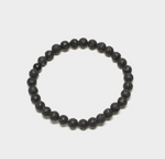 Lava Stone Stretch Beaded Bracelet - Black