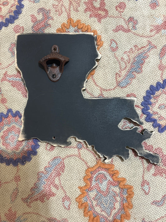 Louisiana Chalkboard Wooden Bottle Opener