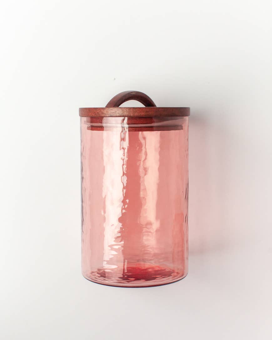 Elevate Your Space Handblown Hammered Glass Canisters