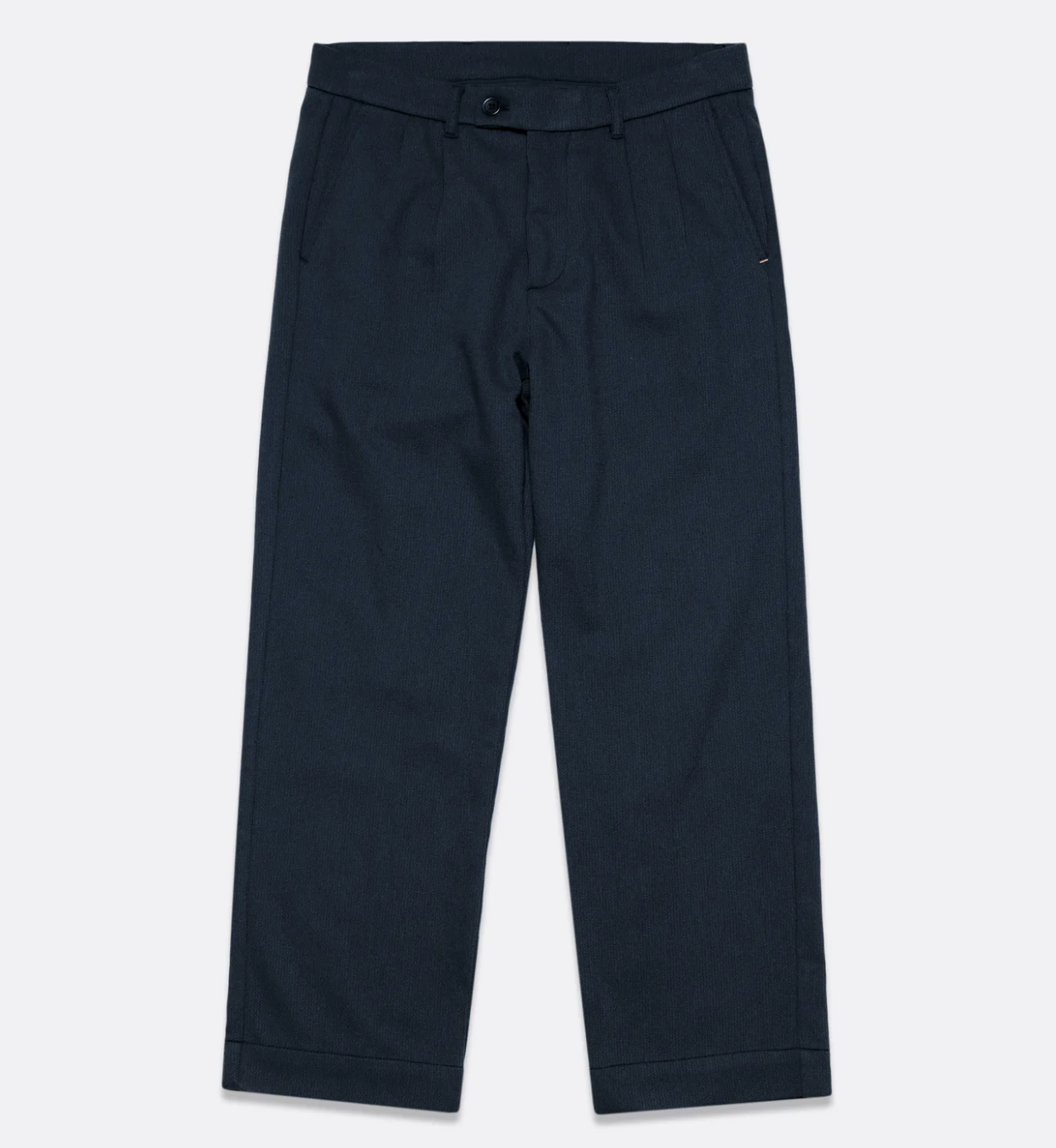 Double Pleated Trouser - Blue Braided Weave