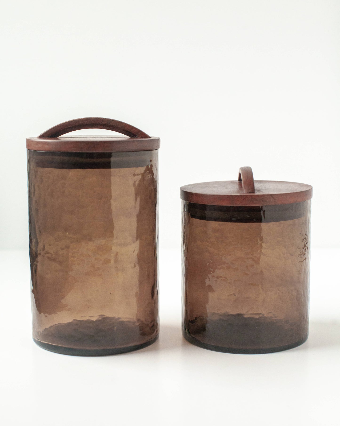 Elevate Your Space Handblown Hammered Glass Canisters