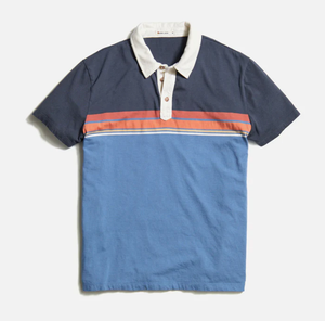 Engineered Stripe Polo - Mood Indigo Colorblock