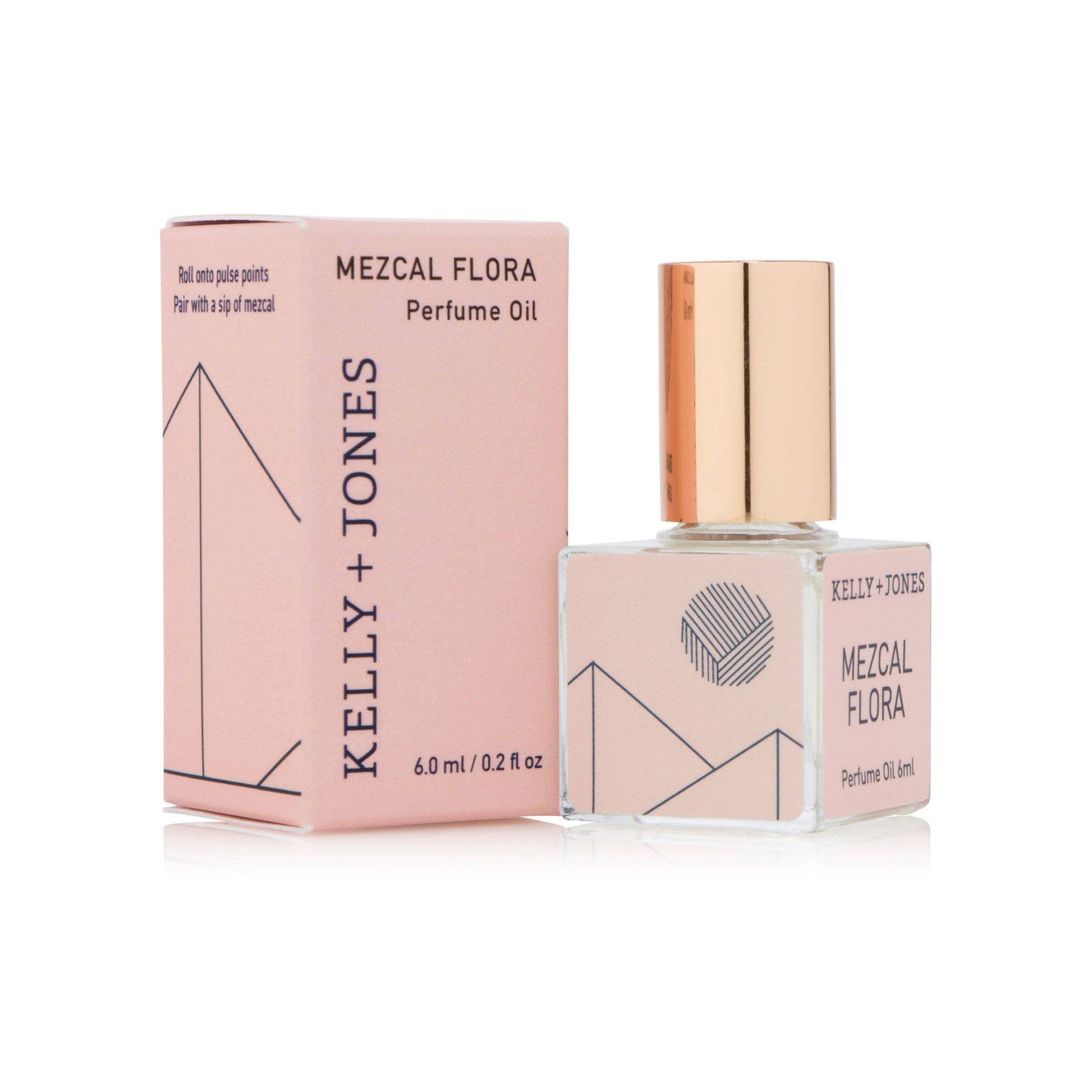 Kelly + Jones Mezcal Flora perfume oil bottle and packaging on a white background