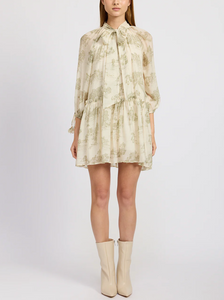 Leighton Mini Dress - Cream/Olive