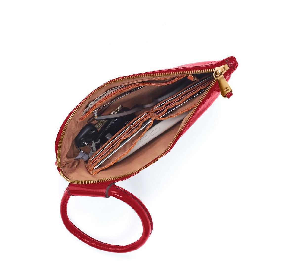 True Red Sable Wristlet - Polished Leather