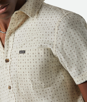 Charter Print S/S Woven Shirt - Off White Micro Floral