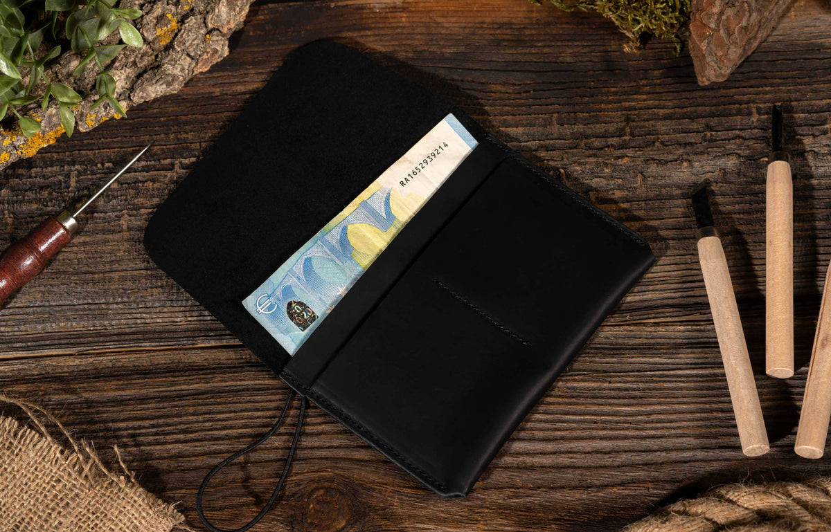 Leather Passport Holder With Strap