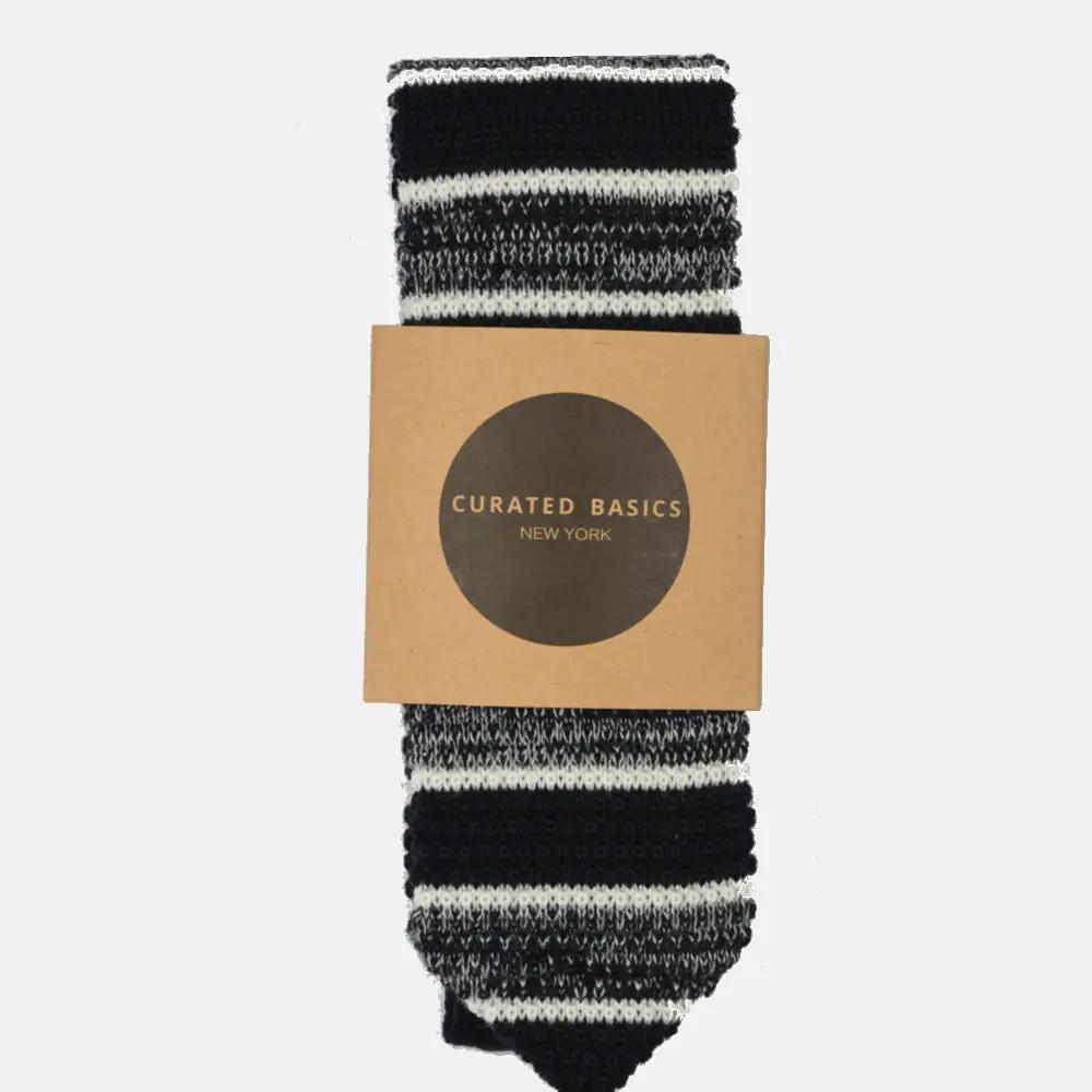 Black and Marled Grey Wool Tie